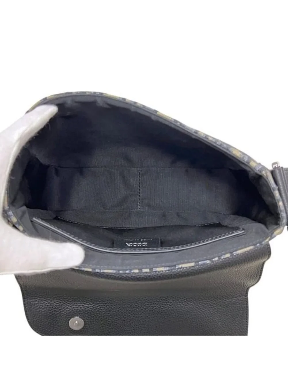 Dior Shoulder Bag Saddle Small Oblique Canvas Leather Black